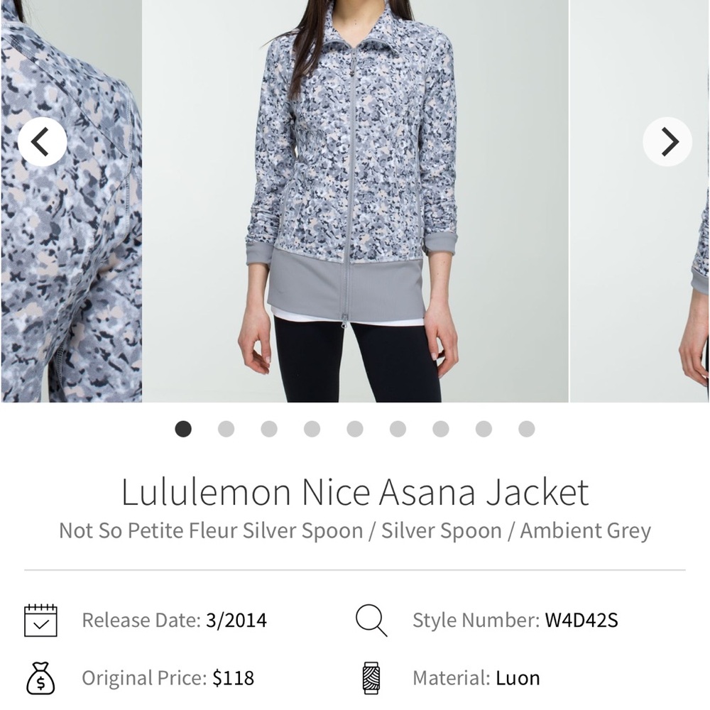 Lululemon Nice Asana Jacket — Silver Spoon Floral Print